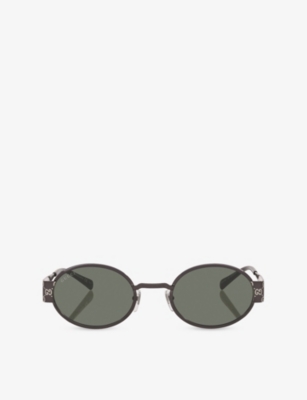 Gucci: GG1854S Round-Frame Metal Sunglasses