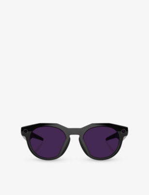 Oakley Womens Black Ow8002 Hstn Round-frame Meta Ai Glasses In Black