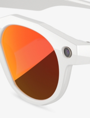 Oakley Womens Grey Ow8002 Hstn Round-frame Meta Ai Glasses In Red