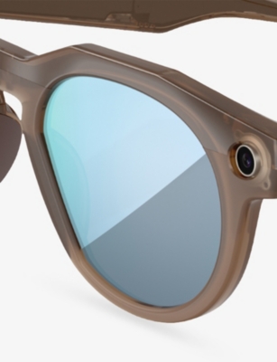 Oakley Womens Brown Ow8002 Hstn Round-frame Meta Ai Glasses In Blue