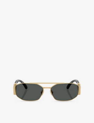 Versace: VE2287 Irregular-Frame Metal Sunglasses