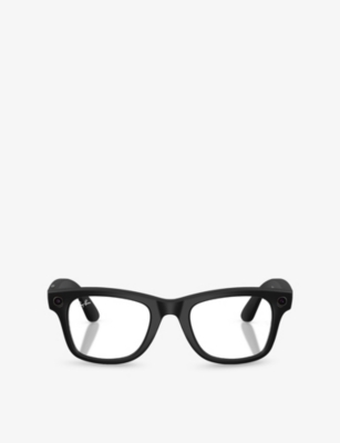 Ray Ban Womens Black Rw4012 Wayfarer Square-frame Meta Ai Glasses In Black