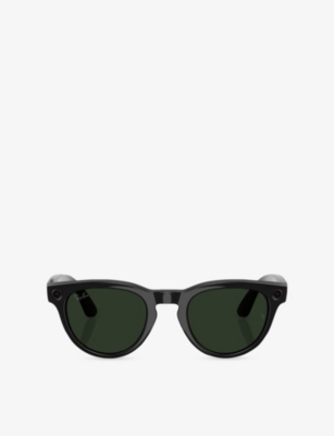 Ray Ban Womens Black Rw4013 Headliner Phantos-frame Meta Ai Glasses In Gray