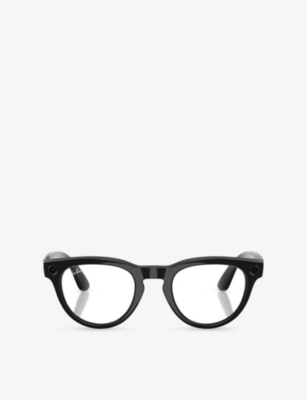 Ray Ban Womens Black Rw4013 Headliner Phantos-frame Meta Ai Glasses In Gray