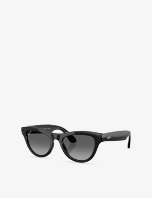 Ray Ban Womens Black Rw4014 Skyler Cat-eye Meta Ai Glasses In Black