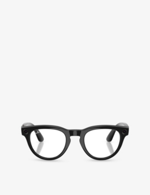 Ray-ban Meta Womens Black Rw4013f Low Bridge Fit Headliner Phantos-frame Injected Meta Ai Glasses