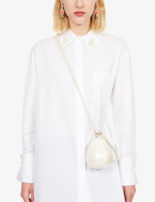 Simone Rocha Womens Pearl/pearl Micro Egg Pearlescent Crossbody Acrylic Bag