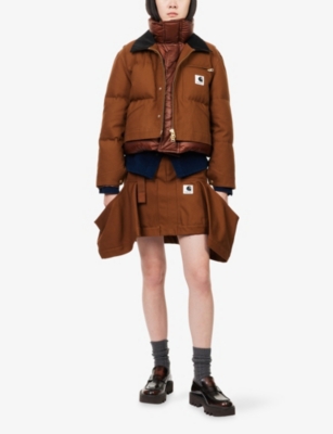 Sacai X Carhartt Wip Capsule Double-layer Jacket In Brown