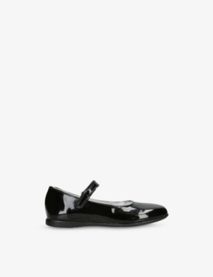 Papouelli Black Evie Velcro Patent Leather Shoes Eur 24 / 7 Uk In Black