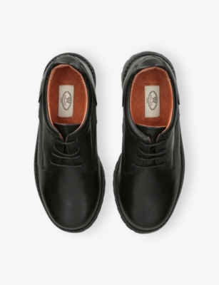 Papouelli Black Harry Lace-up Leather Shoes Eur 28 / 10 Uk In Black