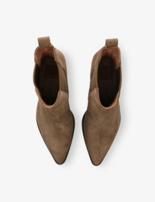 Dolce Vita Womens Mid Brown Shadie H2o Suede Heeled Ankle Boots Eur 41 / 8 Uk In Brown