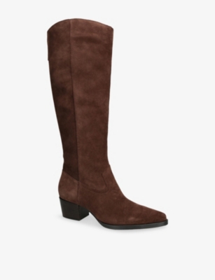 Dolce Vita Womens Dark Brown Virona H2o Suede Heeled Boots Eur 39 / 6 Uk In Brown