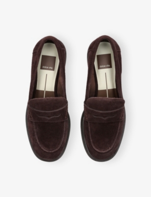 Dolce Vita Womens  Tiggy Suede Loafers In Brown