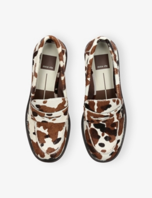 Dolce Vita Tiggy Loafers Cocoa Taurus Calf Hair In Multi
