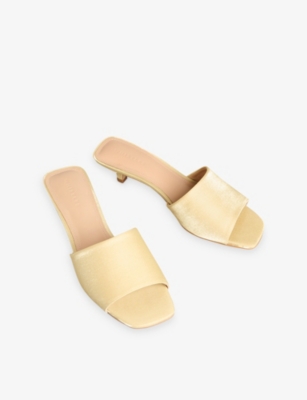 WHISTLES: Open-Toe Satin Heeled Mules