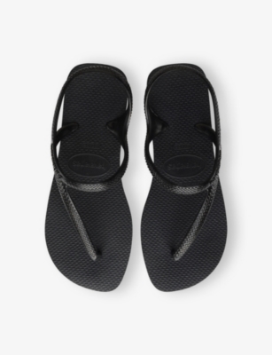 Havaianas Luna Cross-straps Rubber Sandals In Black