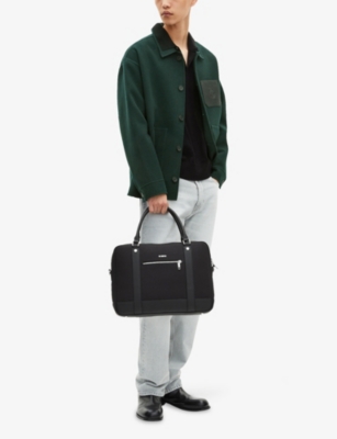 The Kooples Mens Bottle Green Crest-embossed Patch-pocket Wool-blend Overshirt Xl In Multi
