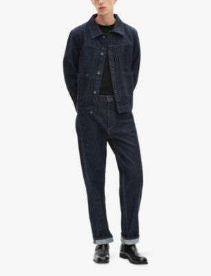 The Kooples Mens Blue Electric Patch-pocket Regular-fit Denim Jacket In Blue