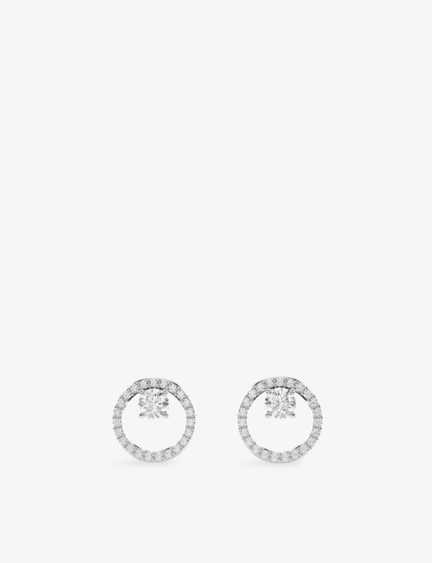 Constella Rhodium-Plated And Zirconia Stud Earrings