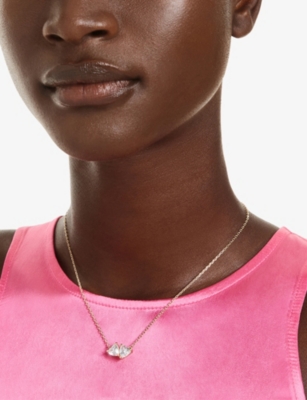 SWAROVSKI: Mesmera 18ct Yellow-Gold Plated And Zirconia Pendant Necklace