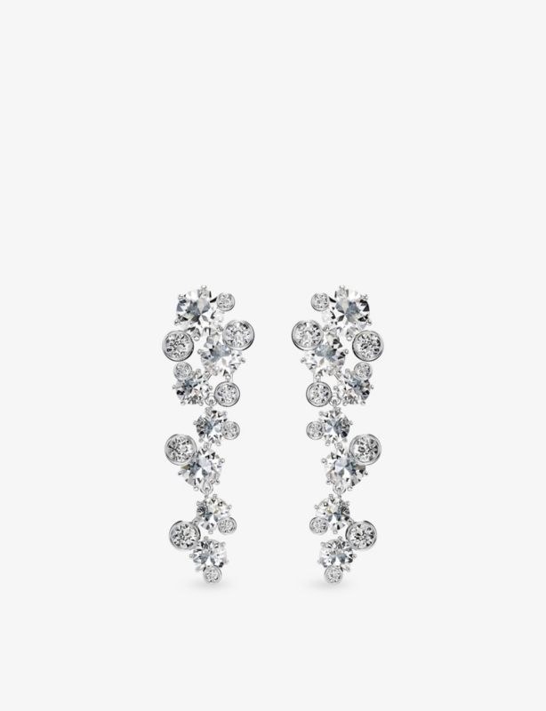 Constella Rhodium-Plated And Zirconia Drop Earrings