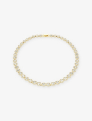 Swarovski Womens Una 18ct Yellow-gold Plated And Zirconia Necklace In Gold