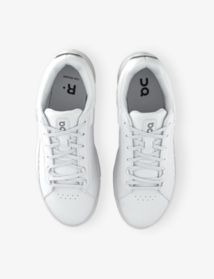 On Womens White White White F The Roger Advantage Faux-leather Trainers In Animal Print