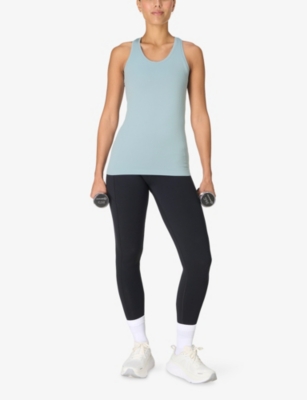 Sweaty Betty Womens Athlete Seamless Stretch-woven Tank Top Vapour Blue In Blue