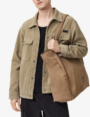 Allsaints Mens Pine Bark Brow Haven Cotton-canvas Tote Bag