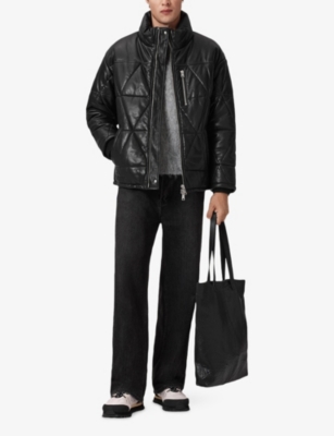 ALLSAINTS: Brockwell Relaxed-Fit Leather Puffer Jacket