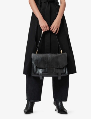 ALLSAINTS: Ursa Eel-Embossed Leather Satchel Bag