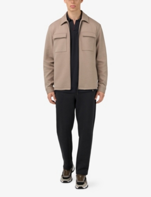 Boggi Mens Taupe Nexus Technical-woven Shirt Jacket In Brown