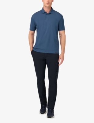 Boggi Mens Air-blue Short-sleeve Stretch-cotton Polo Shirt In Blue