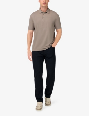 Boggi Mens Taupe Short-sleeve Stretch-cotton Polo Shirt In Brown