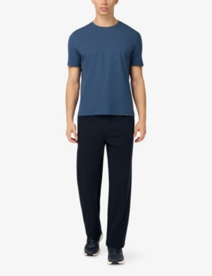 Boggi Mens Air-blue Short-sleeved Crewneck Stretch-cotton T-shirt Xl In Blue
