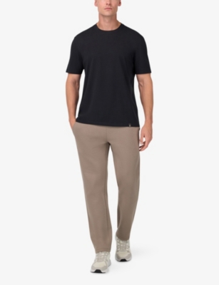 Boggi Mens Charcoal Crewneck Short-sleeve Supima Cotton T-shirt In Black