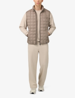 Boggi Milano Ens Taupe High-neck Quilted Shell-down Gilet In Neutral
