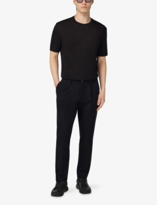 BOGGI MILANO: Round-Neck Short-Sleeve Wool Blend T-Shirt