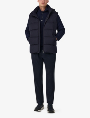 BOGGI MILANO: Hooded Wool-Down Gilet
