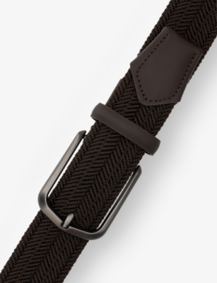 Boggi Mens Brown B Tech Stretch-woven Belt In Brown