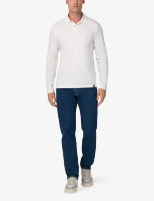 BOGGI MILANO: Pima Long-Sleeve Cotton Polo Shirt