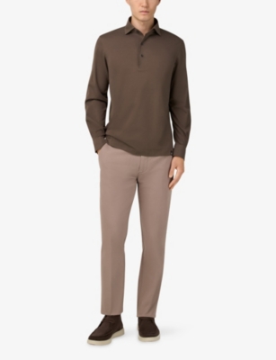 BOGGI MILANO: Straight Regular-Fit Stretch-Cotton Trousers
