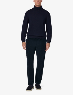 BOGGI MILANO: Tapered-Leg Mid-Rise Stretch-Corduroy Trousers