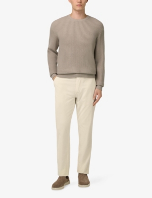 BOGGI MILANO: Straight-Leg Stretch-Velvet Trousers