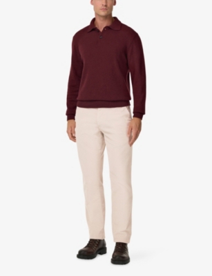 BOGGI MILANO: Straight-Leg Stretch-Velvet Trousers