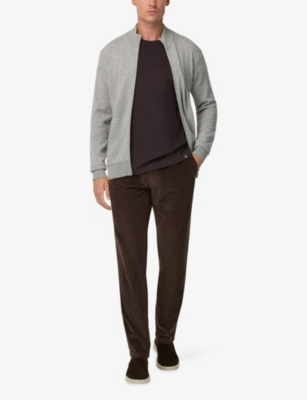 BOGGI MILANO: Straight-Leg Stretch-Velvet Trousers