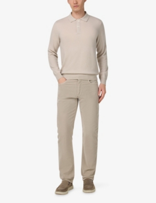 BOGGI MILANO: Tapered-Leg Mid-Rise Stretch-Corduroy Jeans