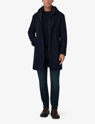 BOGGI MILANO: Detachable-Gilet Wool-Blend Coat