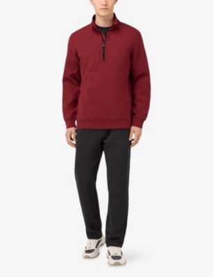 Boggi Mens Burgundy B Tech Half-zip Stretch Cotton-blend Sweatshirt In Burgundy