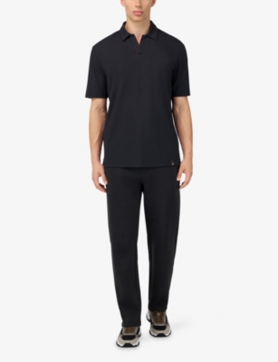 Boggi Mens Black B Tech Drawstring-waist Stretch Cotton-blend Trousers In Black